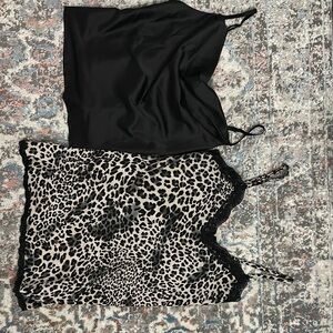 Dress Forum Black and Leopard Camisole Duo